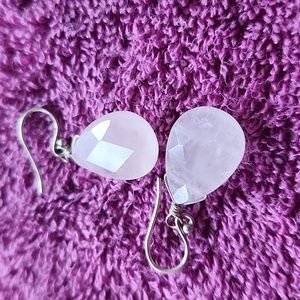 Silpada Pink Quartz Drop Earrings
